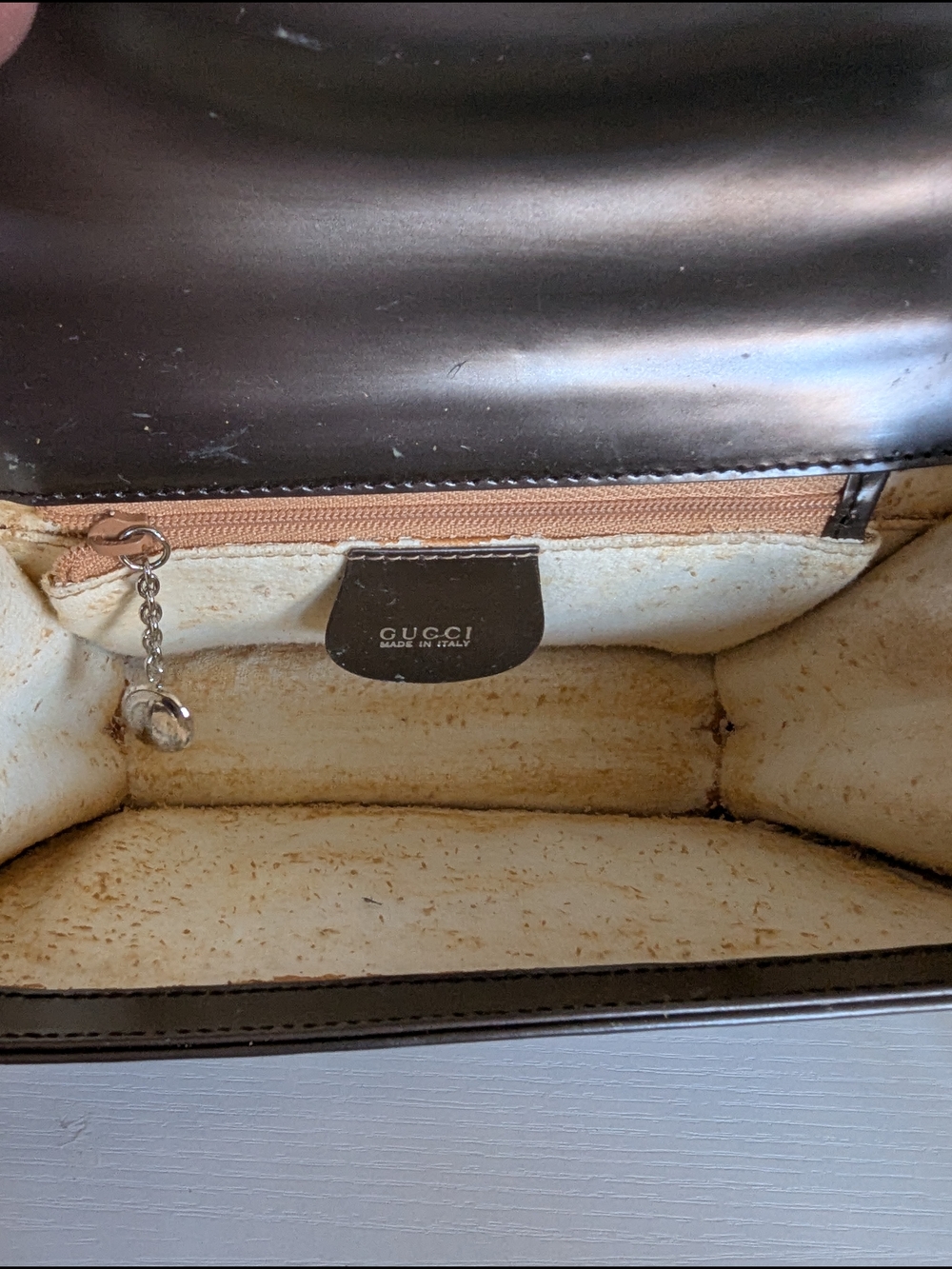 Gucci Metallic Brown Leather Top-Handle Bag - Picture 8 of 12
